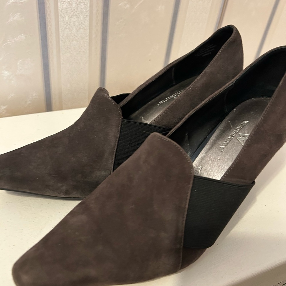 Elegant Suede Grey with Black band Women's Shoes